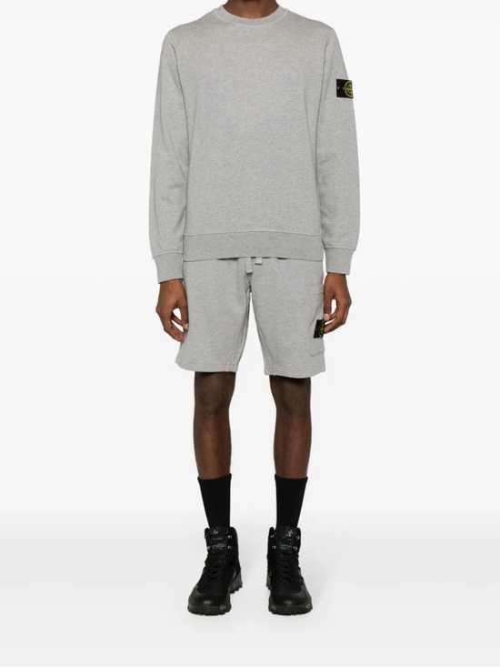 Stone Island Sweaters - Stone Island Compass-badge Cotton Sweatshirt Grey Crewneck
